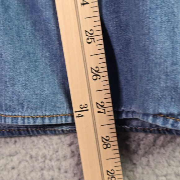 VTG Faded Glory Denim Shirt 3X Pearl Snap Roll Tab Western Y2K Cotton Side Slits - Picture 10 of 16